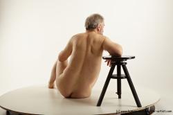 Nude Man White Sitting poses - simple Average Short Grey Sitting poses - ALL Realistic